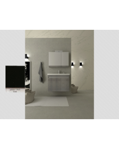 Σετ Έπιπλο Μπάνιου Βάση Π70xΥ60xΒ43cm MDF Λάκα Μαύρη,Νιπτήρας-Καθρέπτης-Φωτιστικό Savvopoulos Luxury City-XL-003-70-9183