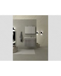 Σετ Έπιπλο Μπάνιου Βάση Π80xΥ60xΒ43cmMDF Μελαμίνη Cemento,Νιπτήρας-Καθρέπτης-Φωτιστικό Savvopoulos Luxury City-XL-003-80-8763