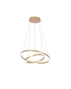 Φωτιστικό Κρεμαστό 60cm Δύο Κύκλοι Χρυσό Ματ LED 3CCT 3000-6000K Dimmer Night Mode Sun Light D88059/2