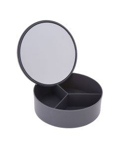 Κουτί Αποθήκευσης PP με Καθρέπτη Φ15x5.5cm Cool Grey-10C MRShome DF-0060002