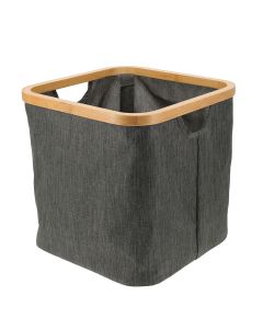 Καλάθι Αποθήκευσης Polyester με Bamboo 30.5x30.5x30cm Deep Grey MRShome  DF-0071000