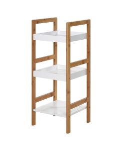 Ραφιέρα Μπάνιου από Bamboo & MDF με 3 Ράφια Natural/White MRShome DF-0090000