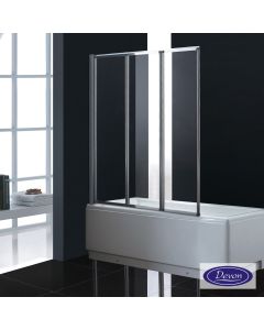Τρίπτυχο διαχωριστικό μπανιέρας 120εκ. Ύψους 140εκ., Devon Clear Chrome DT1200T-100