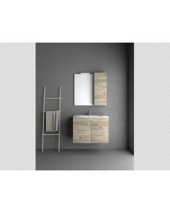 Σετ Έπιπλο Μπάνιου Βάση Grey Craft 100 εκ.Βάση -Νιπτήρας-Καθρέπτης -Φωτιστικό Savvopoulos Economy Emily Ii-8002