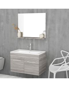 Orabella Lagina 80 - Κρεμαστό Έπιπλο Μπάνιου με πορσελάνινο νιπτήρα Ege και καθρέπτη ντουλάπι F60170-70124-70105-60170