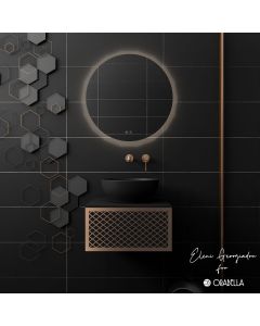 Orabella Wire 50 Λευκό/Χρυσό Προφίλ - Κρεμαστό Έπιπλο Μπάνιου για επικαθήμενο νιπτήρα με διπλό αποθηκευτικό χώρο F70173-70177