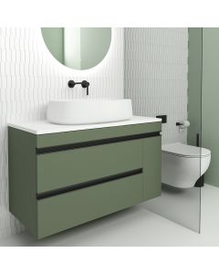 Orabella Vision 100 - Κρεμαστό Έπιπλο Μπάνιου με λευκή ματ επικάλυψη και βάση από MDF super matt δικής σας επιλογής (χωρίς καθρέπτη και νιπτήρα) F70240-70240,W-100