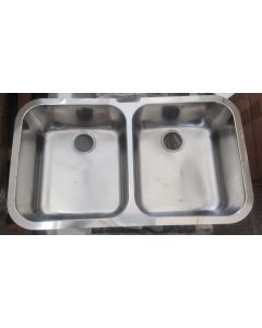 Νεροχύτης υποκαθήμενος ανοξείδωτος 89x51 εκ. με 2γούρνες 45χ40cm  βάθους 21cm, για ερμ.90 εκ., APELL FE4545-110