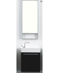 Σετ Έπιπλο Μπάνιου-Νιπτήρα 40 εκ. τύπου Corian-Καθρέπτη 40*120 εκ.,Χρώμα Black wood ECO-40 FT21.040.001B