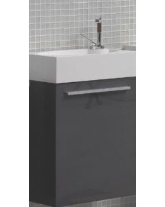 Σετ Έπιπλο Μπάνιου-Νιπτήρα τύπου Corian 40 εκ.,-Καθρέπτη 40*120 εκ., Χρώμα Iron Grey Λάκα Γυαλιστερή ECO-40 FT21.040.001IG