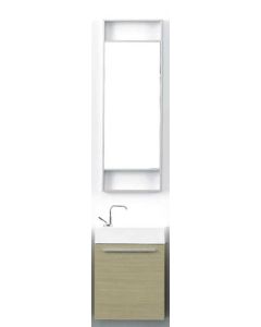 Σετ Έπιπλο Μπάνιου ECO-40 Βάση-Νιπτήρα τύπου Corian 40 εκ.,-Καθρέπτης 40*120 εκ. Χρώμα Light oak FT21.040.001LO (Εκθεσιακό)