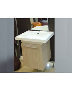 Σετ Έπιπλο Μπάνιου 40 εκ.-Νιπτήρα τύπου Corian- Καθρέπτη 40*100 εκ., Χρώμα Light Oak ECO-40A FT21.040.006LO