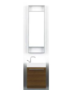 Σετ Έπιπλο Μπάνιου ECO-46 Βάση-Νιπτήρας τύπου Corian 46 εκ.-Καθρέπτη 40*120 εκ., Χρώμα Teak FT21.046.002T