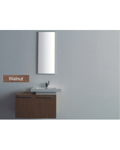 Σετ Έπιπλο Μπάνιου ECO-80BR 80 εκ.-Νιπτήρα τύπου Corian-Καθρέπτη 40*100 εκ., Χρώμα Walnut (καρυδί) FT21.080.002W