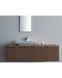 Έπιπλο Μπάνιου ECO-160DL 160 εκ. Βάση & Νιπτήρας, MFC Χρώμα Μελαμίνης L-oak FT21.160.001LO