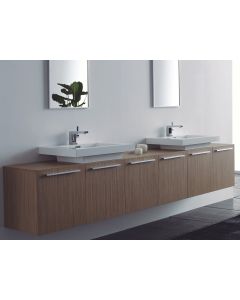 Σετ Έπιπλο Μπάνιου ECO-240N Βάση 240εκ. Νιπτήρες Teak με 2 Νιπτήρες FT21.240.001T