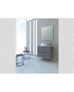 Σετ Έπιπλο Μπάνιου Μ71xB50xY55cm Βάση-Πάγκος-Νιπτήρας-Καθρέπτης Laminate Μελαμίνη MDF Cemento Savvopoulos Funky 005