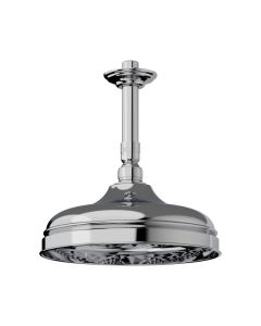 Horus Ascott Classic Collection - Anti-scale Nozzles Shower Head Diam. 220 Mm with Arm - Ceiling Installation - Polished Nickel 00.510-NB