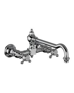 Horus Julia Victoria Julia Victoria Classic Collection - 2 Hole Wall Mounted Kitchen Mixer / No Waste - Polished Nickel 01.102-NB