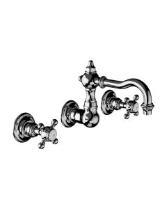 Horus Julia Victoria Julia Victoria Classic Collection - Wall Mounted 3 Hole Basin Set for Splashback - Matt Nickel 01.272-NM