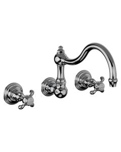Horus Montmartre Classic Collection - Concealed 3 Hole Wall Mounted Kitchen Mixer / No Waste - Polished Nickel 07.164-NB
