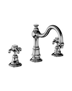 Horus Montmartre Classic Collection - 3 Hole Basin Set with Pop-up Waste, Flexible Hoses - Polished Nickel 07.260-NB