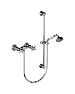 Horus Montmartre Classic Collection - Complete Wall Shower Mixer, with Rail, Handshower, Flexible - Chrome 07.516-CH