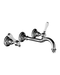 Horus Julia Victoria Julia Victoria Classic Collection - Wall Mounted 3 Hole Basin Set for Splashback - Chrome 19.273-CH