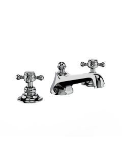 Horus Ascott Classic Collection - 3 Hole Basin Set Small Spout with Pop-up Waste, Flexible Hoses - Matt Nickel 20.260-NM