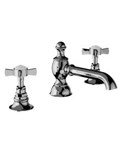 Horus Coventry Classic Collection - 3 Hole Basin Set with Pop-up Waste, Flexible Hoses - Chrome 28.260-CH