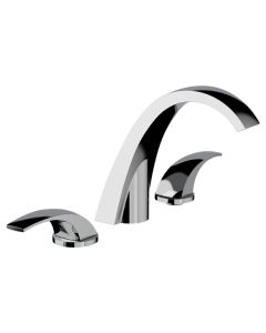 Horus Nouvelle Vague “part of Contemporary Collection - 3 Hole Basin Set with Pop-up Waste - Satin Brass 40.260-LS