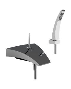 Horus Nouvelle Vague “part of Contemporary Collection - Wall Mounted Bath/shower Mixer - Black Chrome 40.714-NC