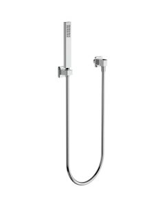 Horus Echo Equinox316 Collection - Wall Union Shower Set with Solidbrass Handshower, Wall Hook, Design Flexible Hose on Swivel Nut - Metal Gun 43.590-CF
