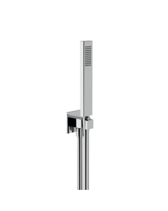 Horus Echo Equinox316 Collection - Wall Union Shower Set with Solidbrass Handshower, Wall Hook, Design Flexible Hose on Swivel Nut - Matt Black 43.591-NO