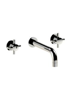 Horus Minoé Contemporary Collection - Wall Mounted 3 Hole Basin Set - for Splashback - Chrome 47.273-CH