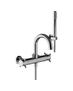 Horus Minoé Contemporary Collection - Complete Set : Complete Exposed Thermostatic Wall Bath-shower Mixer - Matt Black 47.714-NO