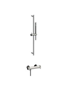 Horus Minoé Contemporary Collection - Complete Set : Exposed Thermostatic Wall Bathshower Mixer - Matt Black 47.795-NO