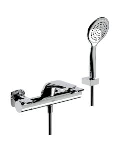 Horus Naja Contemporary Collection - Complete Exposed Thermostatic Wall Bath-shower Mixer - Chrome 48.714-CH