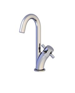 Horus Lave-mains Fleur - Flamme Contemporary Collection - Handbasin Mixer or Handbasin Tap with Progressive Cartridge and Metal Handle - Chrome 60.732-CH