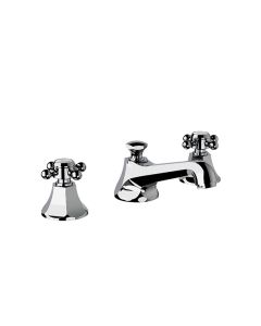 Horus Ascott Classic Collection - 3 Hole Basin Set Small Spout with Pop-up Waste, Flexible Hoses - Matt Nickel 62.260-NM