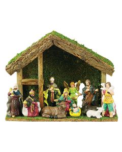 Ξύλινη Χριστουγεννιάτικη Φάτνη 34 x 11 x 26(h)cm Lianos 224102
