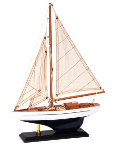 Ξύλινο Παραδοσιακό Καράβι 25 x 6 x 36(h)cm,Χρώμα Καφέ- Μπλέ Lianos 50190323
