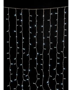 200Led Σταθερή Συμμετρική Κουρτίνα Rubber Με Επέκταση Ip65 Και Μπρίζα Σούκο 200 x 100(h)cm,Λευκό Καλώδιο/ Λευκό (Πάγου) Λαμπάκι (Kelvin: 6.000 - 10.000) Lianos 62301