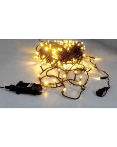 200Led Λαμπάκια Diamond Με Μετασχηματιστή Ip44 Και Χρονοδιακόπτη ,Με Πράσινο Καλώδιο/Θερμό Λαμπάκι , (10cm Απόσταση) 20 Μέτρα (Kelvin: 2.500 - 3.000) Lianos 80263