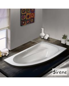 Μπανιέρα Ακρυλική MARINA με σύστημα Υδρομασάζ (0.88hp-6 jet) 160x90 Right, Sirene White MAR16090W-2