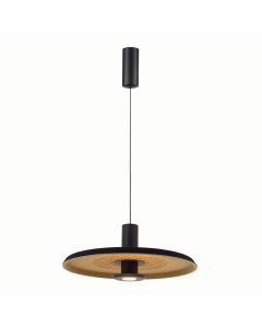 Φωτιστικό Κρεμαστό Μονόφωτο D35xH195m Led 5w 3000K 630lm Ηχοαπορροφητικό Pet Felt Διχρωμία Πράσινο-Μαύρο Sun Light MARCO-35P-GR