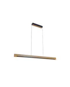 Φωτιστικό Κρεμαστό Ράγα Ξύλο L110xH120cm Led Dimmable CCT 2700-4000K 16w 1480lm Sun Light MAROC-16L