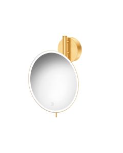 Καθρέπτης Μεγεθυντικός Led 5w IP44 Επιτοίχιος Ø25 εκ. Μεγέθυνση x5 Brushed Gold 24K Sanco Mirrors MRLED-764-AB5
