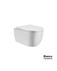 Λεκάνη Κρεμαστή ΜΑΥΑ/48,5 Rimless με κάλυμμα Slim Soft Close 9600SC, Bianco Ceramica White MY11000SC-300