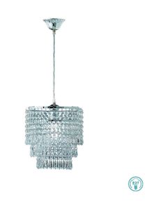 Φωτιστικό Κρεμαστό Ø25xY160 εκ. Μονόφωτο 1xE27 Μέταλλο Χρωμέ-Ακρυλικό Διάφανο Trio RL Orient R1147-06